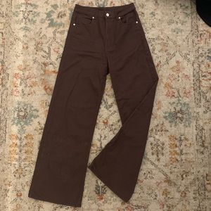 H&M Brown Wide Leg Jeans